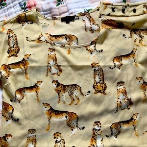 edge Tiger Print Short Sleeve Blouse